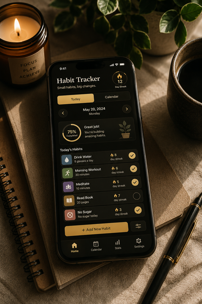 Premium Digital Habit Tracker | Daily Planner, Goal Tracker & Productivity Dashboard